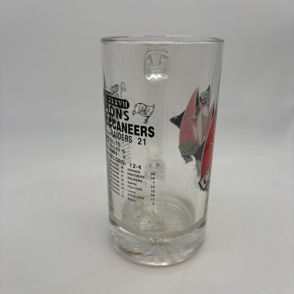 VTG NFL Tampa Bay Buccaneers Super Bowl XXXVII Champions Collectible Glass Mug - Picture 4 of 13
